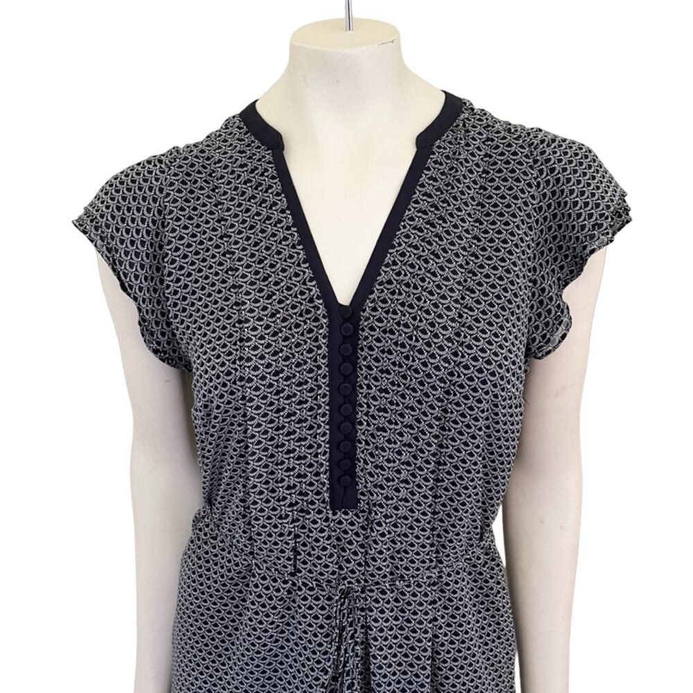 NEW H&M Printed Popover Dress  Flutter sleeve Waist tie Lightweight  SZ 8